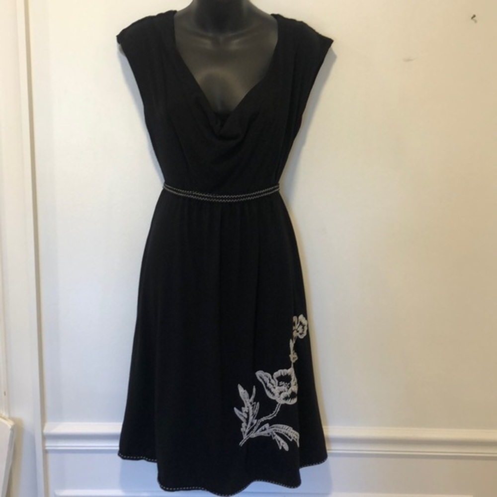 Eva Franco Black White Embroidered Dress 4